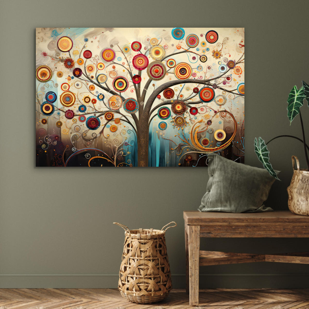 METALLBILD Baum - Baum des Lebens - Farbe 90x60 cm - Braun, Metall (90/60cm) - MuchoWow