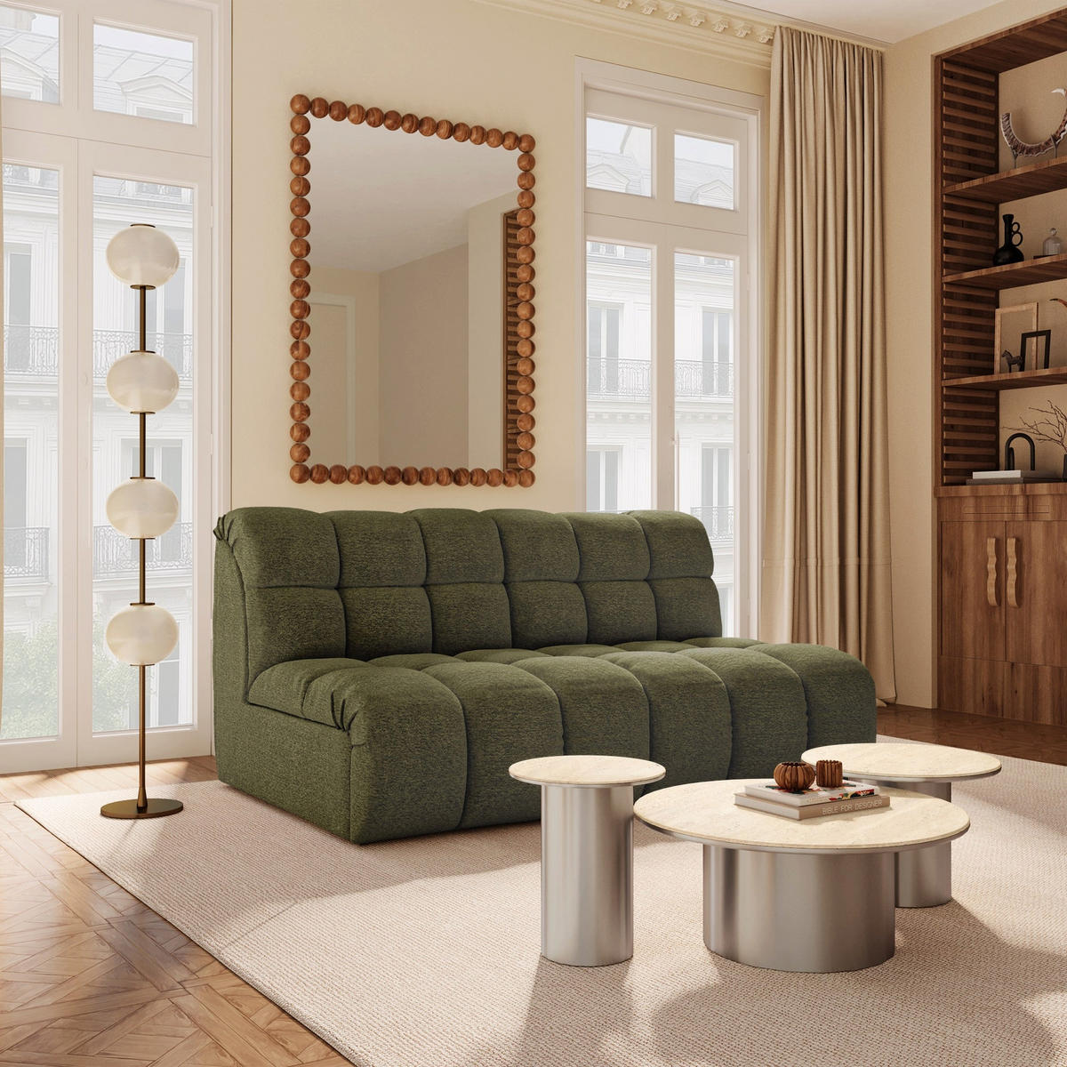 SOFA SEVEN Frottee Olivgrün 162cm - Olivgrün/Grün, Textil (162/77/98cm) - Premium Interiors