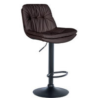 BARHOCKER Lederlook braun - Schwarz/Braun, Textil (46/92/54cm) - CLP