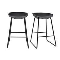 BARHOCKER Design Schwarz Metall 2er-Set PEBBLE - Schwarz, Kunststoff (55/75.5/47cm) - Miliboo