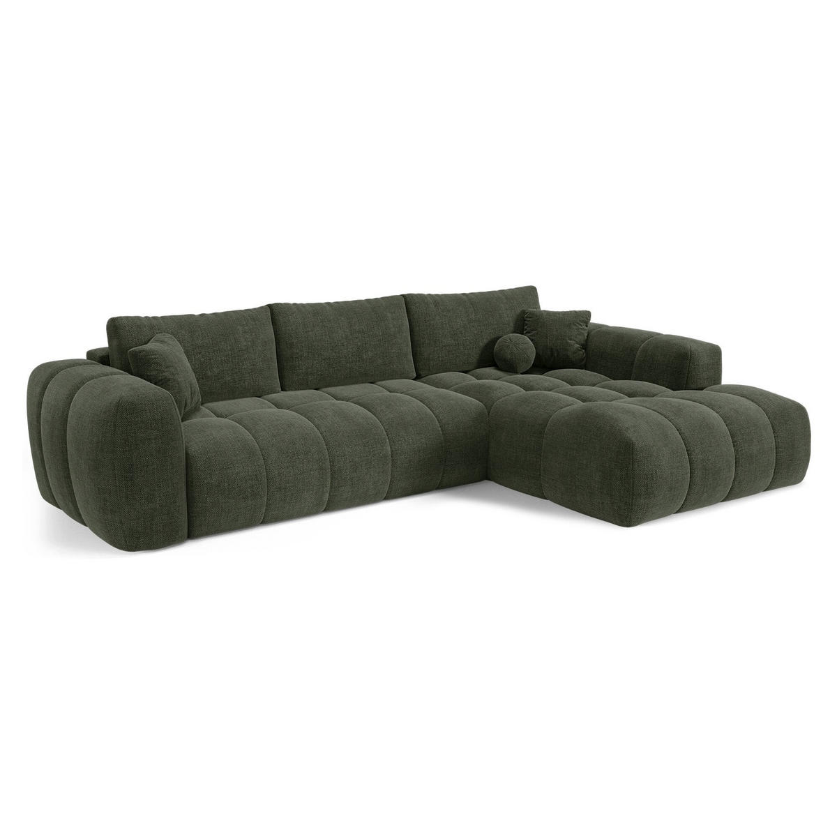 ECKSOFA rechtwinklig SKY Köpergewebe Vintage-Grün 310cm - Dunkelgrün/Grün, Textil (310/180cm) - Premium Interiors