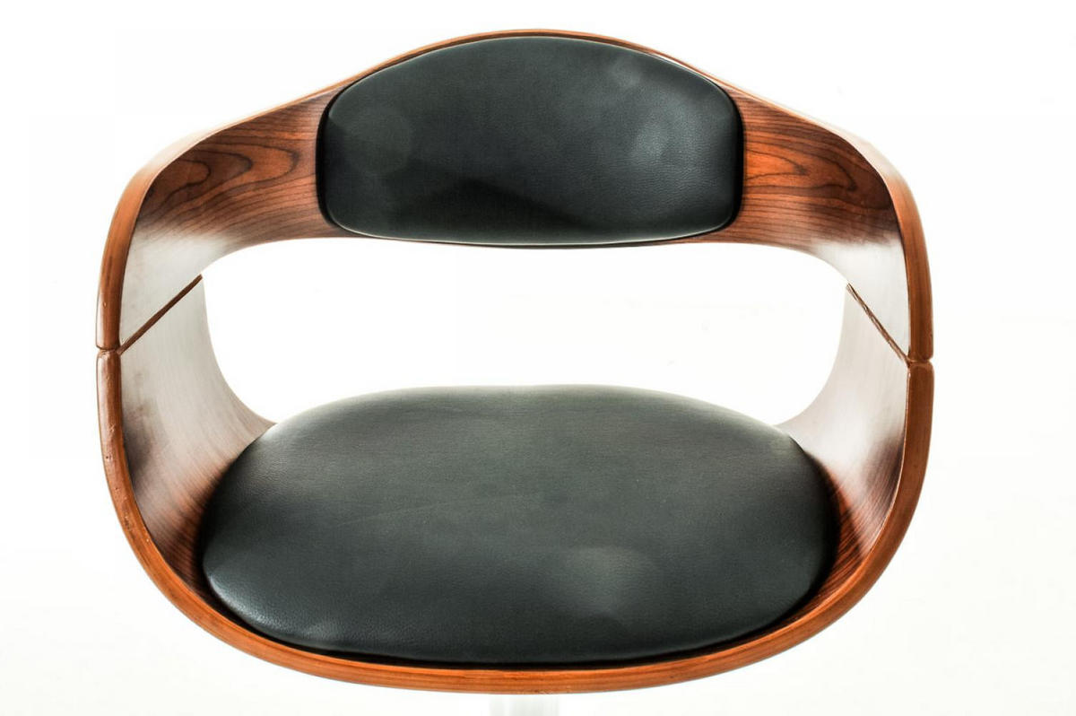 BARHOCKER 2er Set Lederlook walnuss/schwarz - Walnussfarben/Schwarz, Textil/Metall (50/88/48cm) - CLP