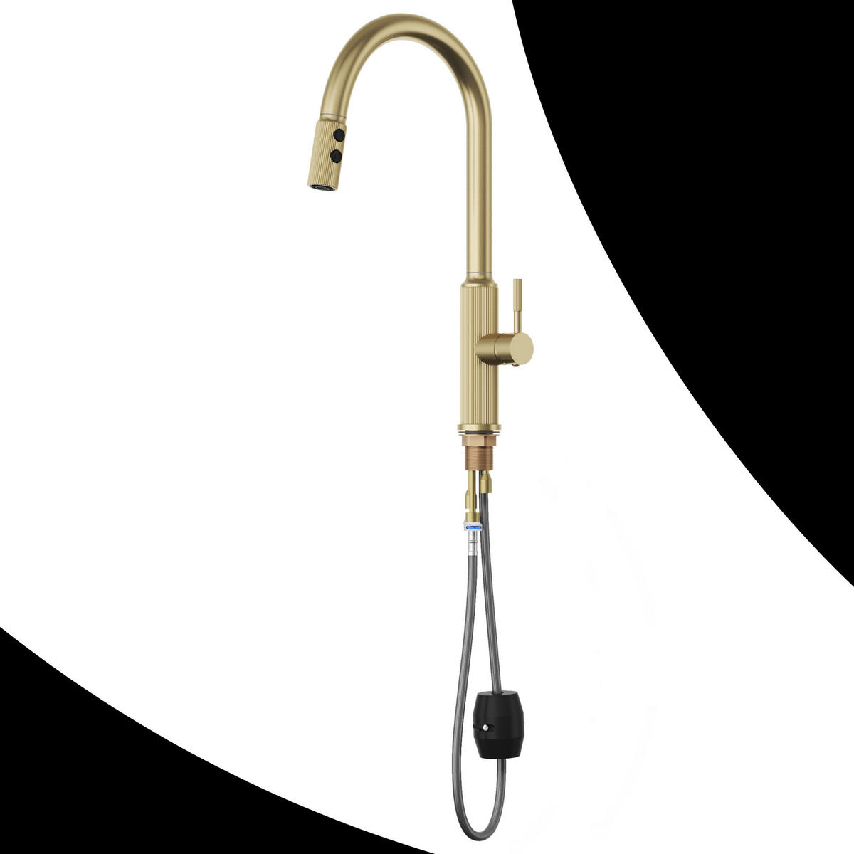 KÜCHENARMATUR Luna Gebürstetes Gold ausziehbar 2 Strahlarten 43 cm 1-tlg. - Goldfarben, Metall (25/43/25cm) - Granitan