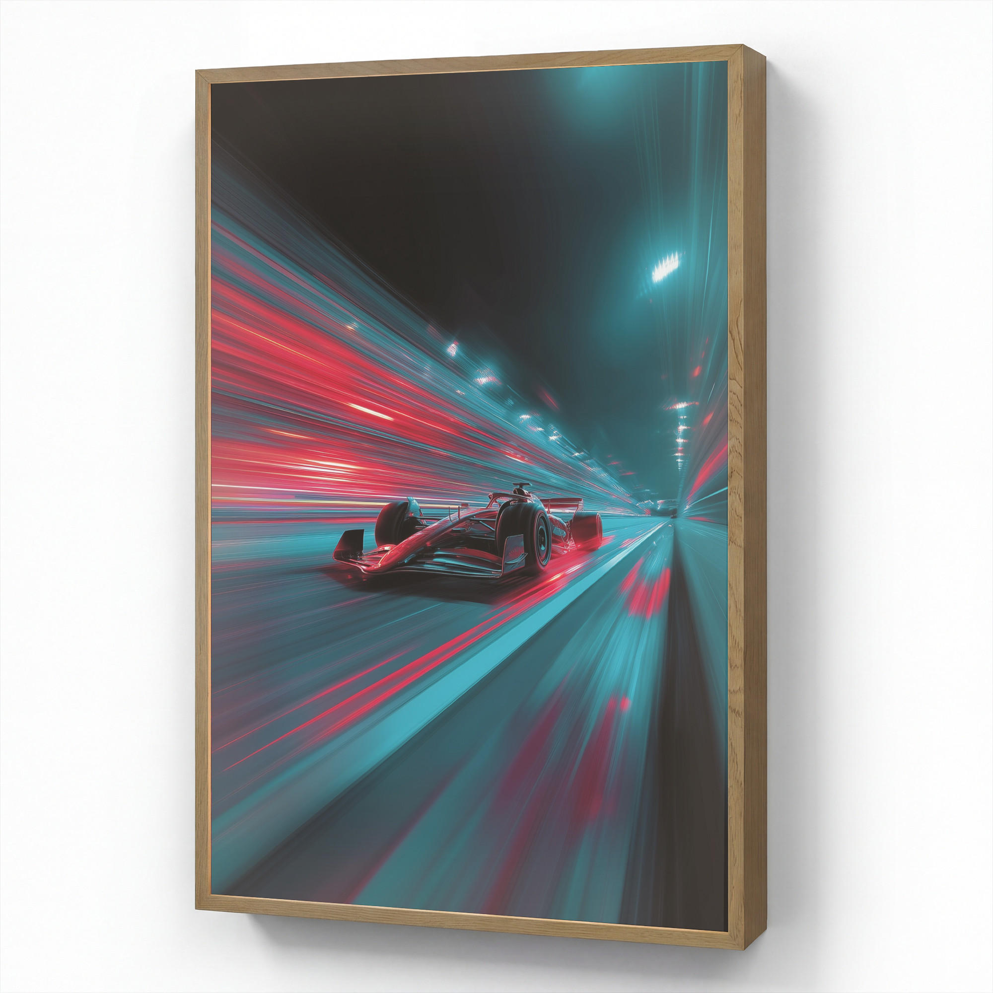 OnlyWow NÁSTĚNNÁ LAMPA S AKUMULÁTOREM Závodní auto - Červená - Rychlost 70x100 cm