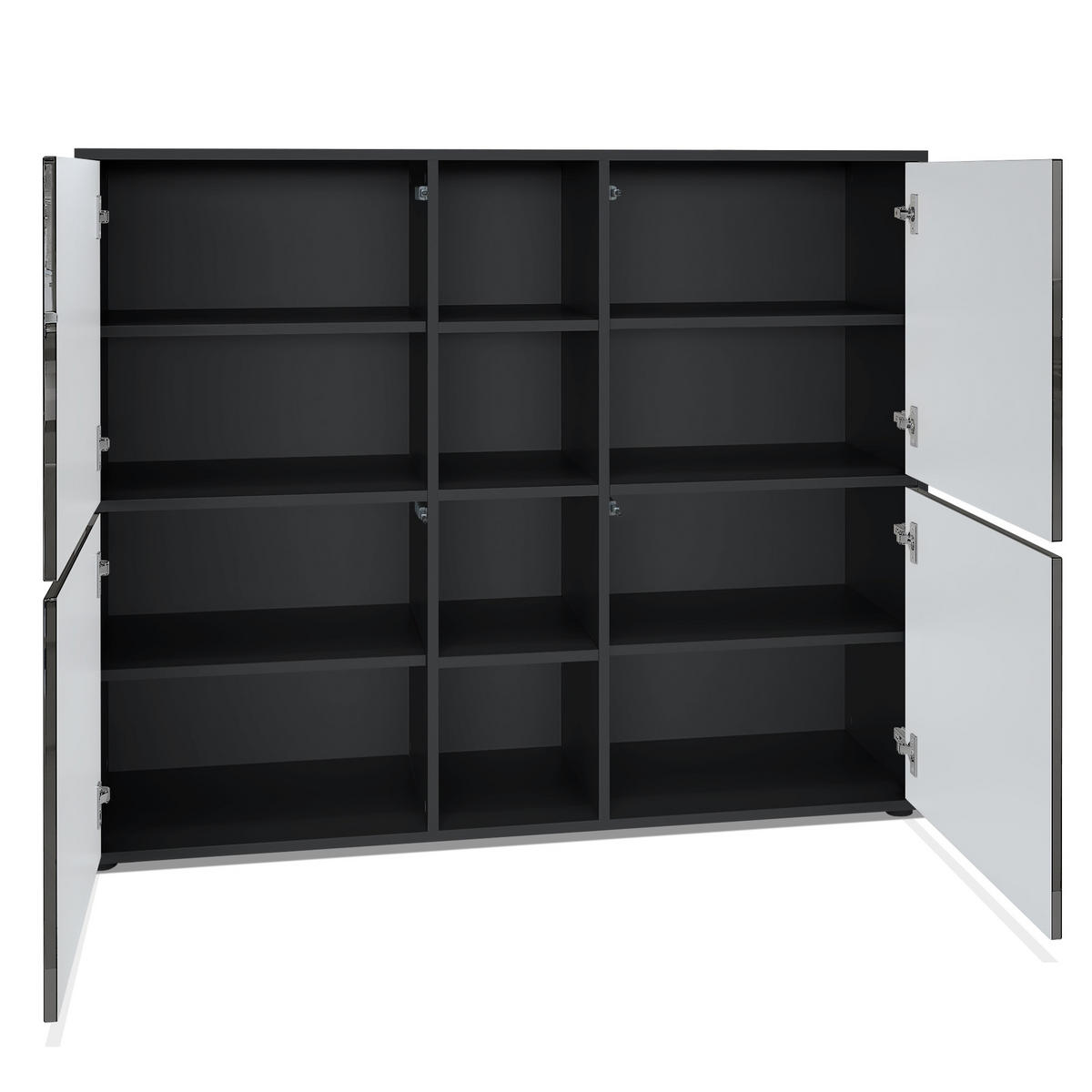 HIGHBOARD Cuba Türen in Hellgrau seidenmatt - Greige, Holzwerkstoff (130.5/105.5/35.5cm) - Vladon