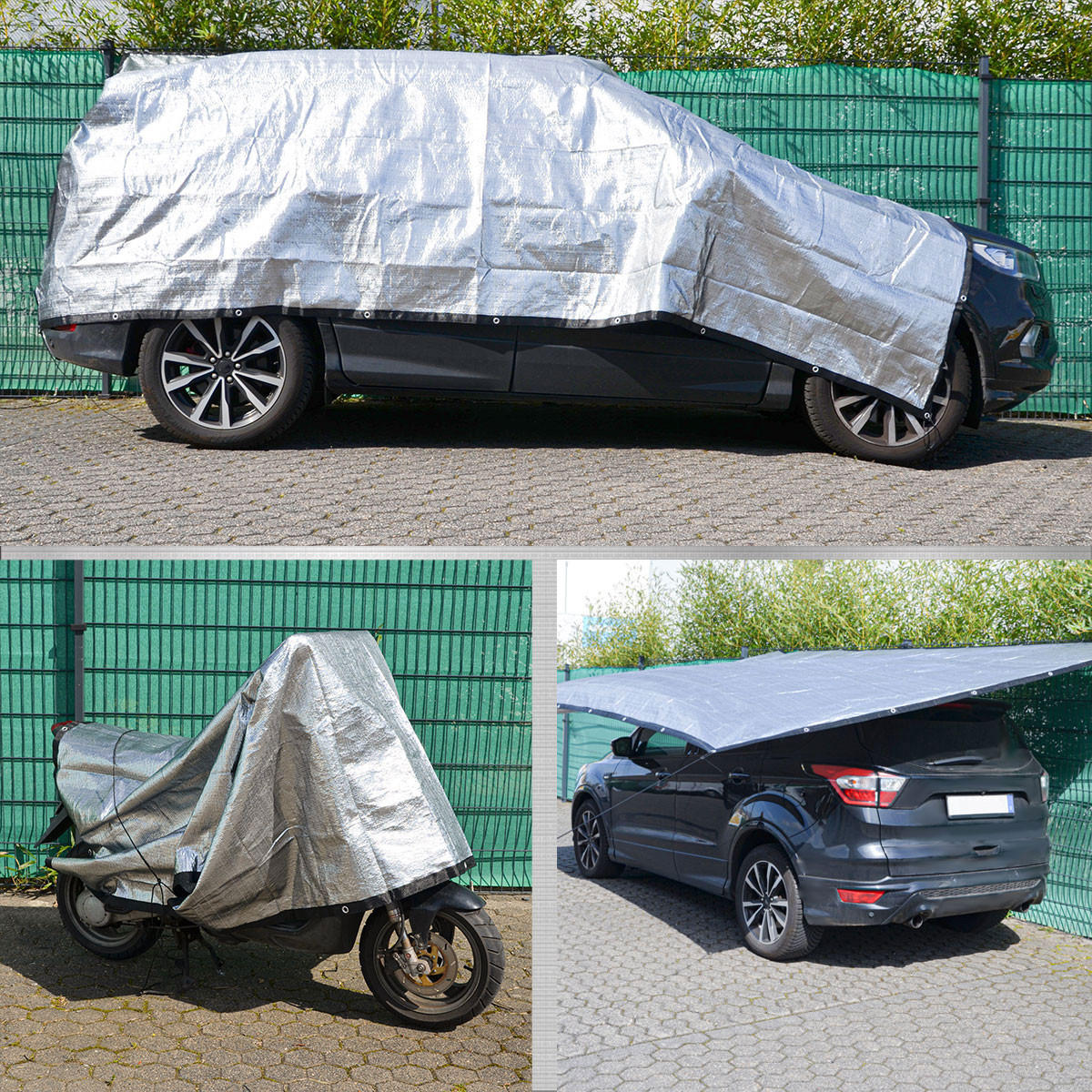 ALUMINIUM-SCHATTENNETZ 6/4 m, Silberfarben - Silberfarben, Metall (400/600cm) - Amanka