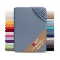 SPANNBETTTUCH Premium Jersey blau, 140x200 cm - 160x200 cm - Blau, Textil (160/200cm) - biberna
