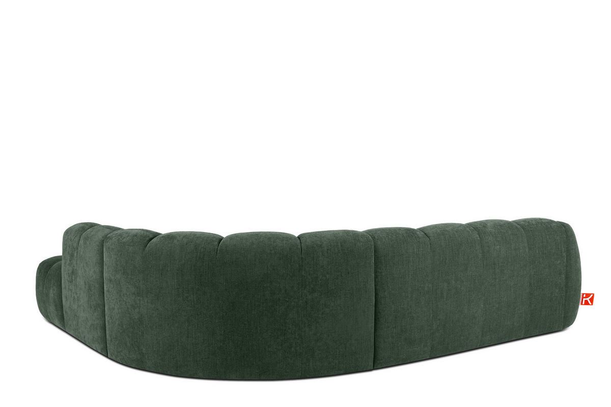 ECKSOFA RECHTS FLAVA, Dunkelgrün - Dunkelgrün, Holz/Holzwerkstoff (310/274cm) - KONSIMO®