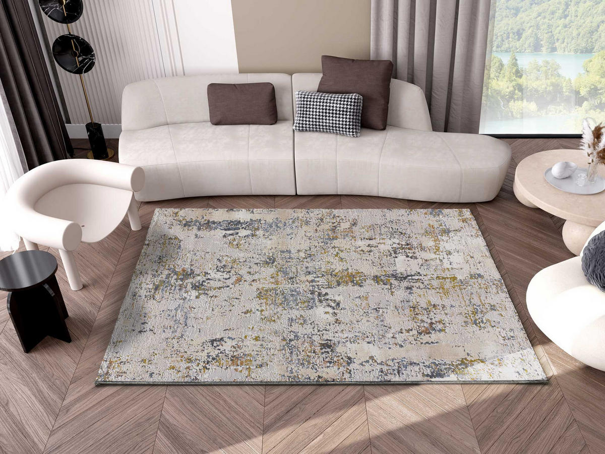 WEBTEPPICH Beige Springs 115/170 cm - Blau/Beige, Naturmaterialien/Textil (115/170cm) - Atticgo