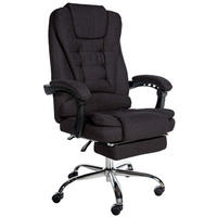 CHEFSESSEL Stoff schwarz - Chromfarben/Schwarz, Textil/Metall (67/115/68cm) - CLP
