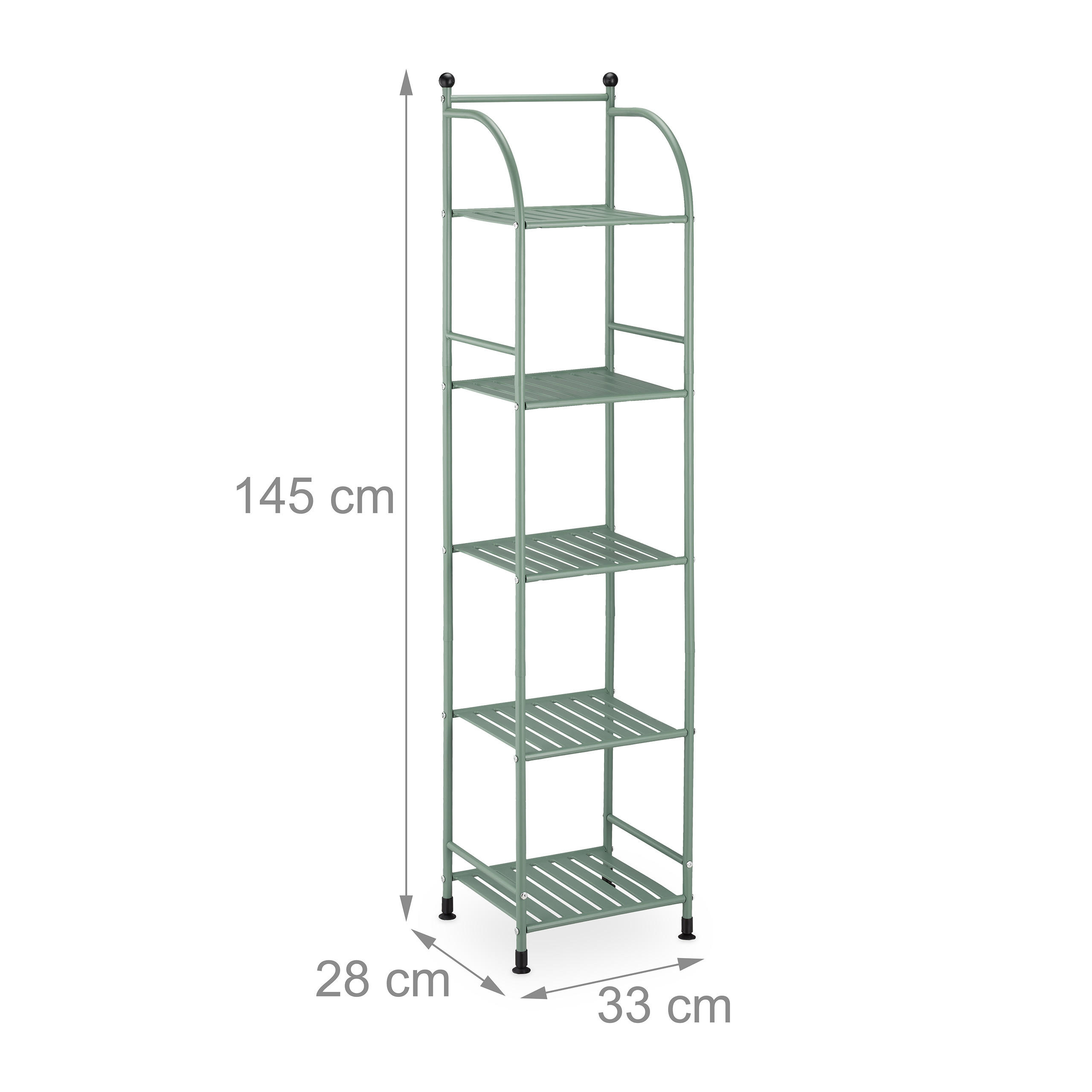 Thumbnail - Relaxdays Standregal, Grün, Metall, 33x145x28 cm, Wohnzimmer, Regale, Bücherregale