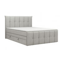 BOXSPRINGBETT SUPREME mit Topper und Bettkasten, Hellgrau, 140x200 cm - Hellgrau, Textil (140/200cm) - KS Home Concept