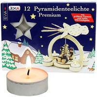 PYRAMIDENTEELICHTER 12er in Alu Hülle - Multicolor, Metall (0.1/1/0.1cm)