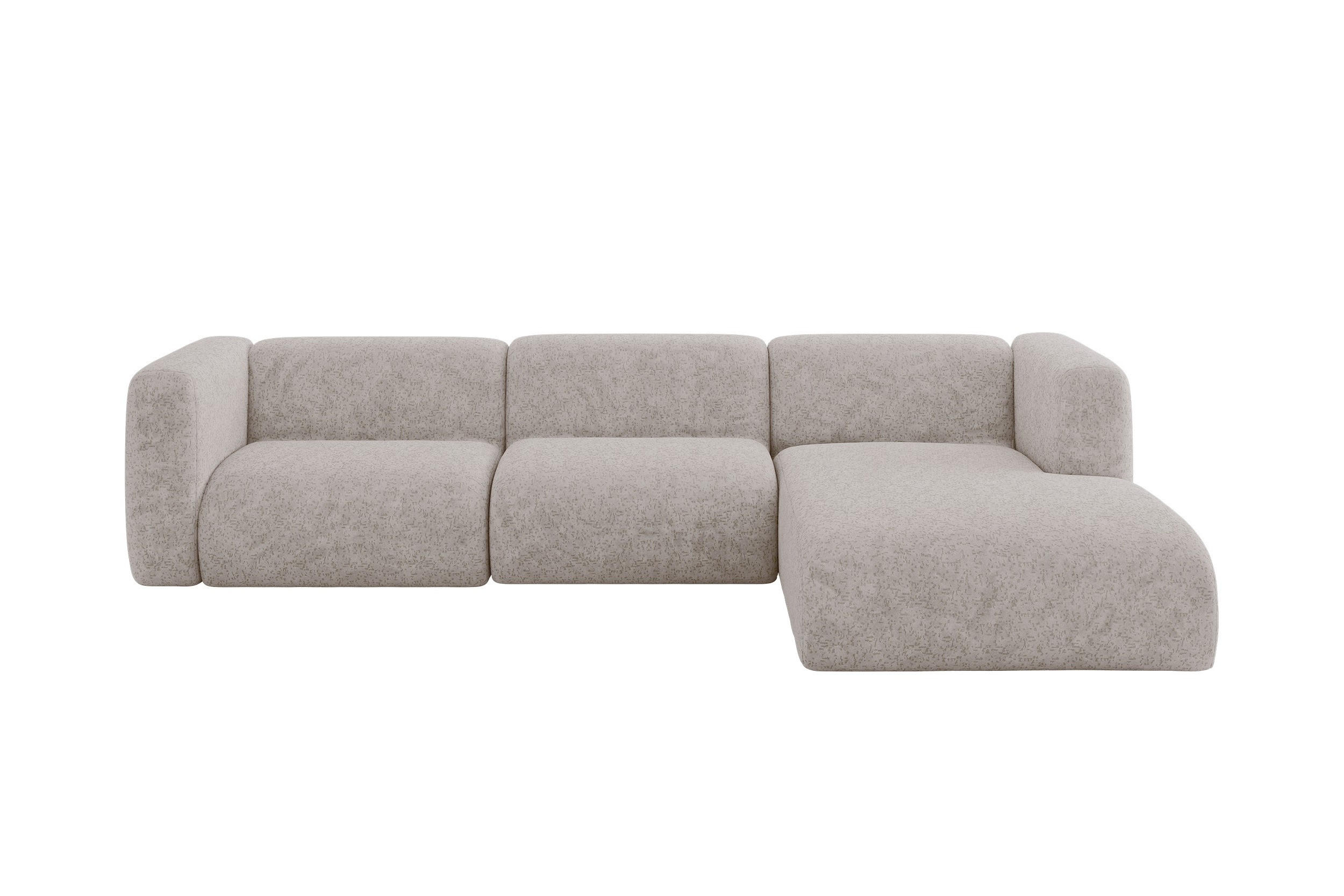 ECKSOFA Ottomane Rechts MIRA-L2 318x179x89 Hellgrau Velours - Hellgrau/Schwarz, Holzwerkstoff/Kunststoff (318/179cm) - ALTDECOR