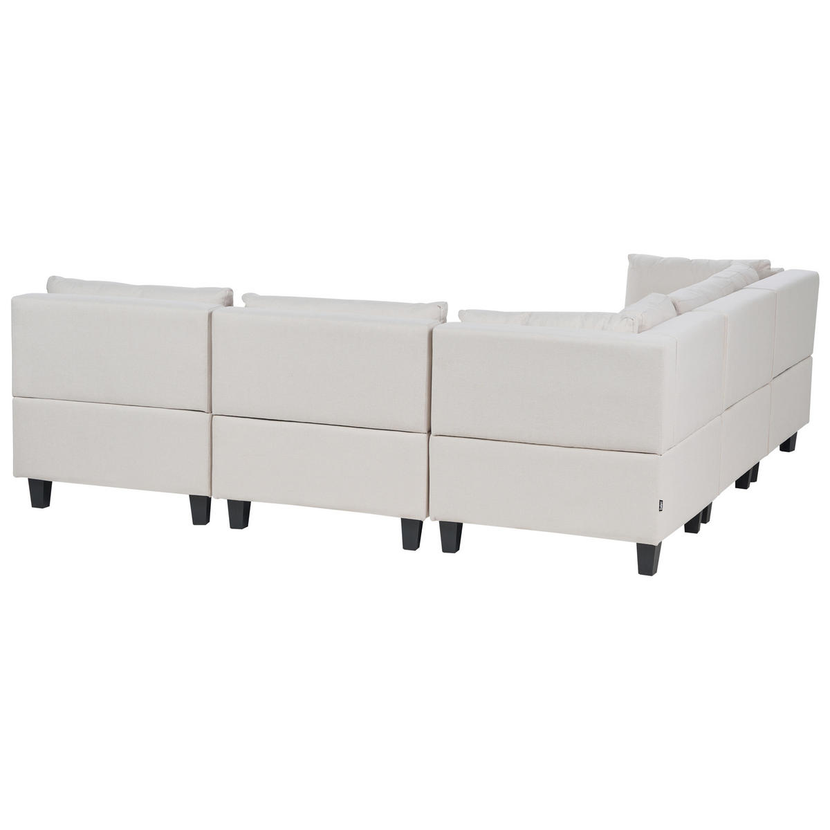 ECKFSOFA Modul 5-Sitzer rechtsseitig Hellbeige Stoff Unstad - Beige/Schwarz, Textil (228/228cm) - Beliani