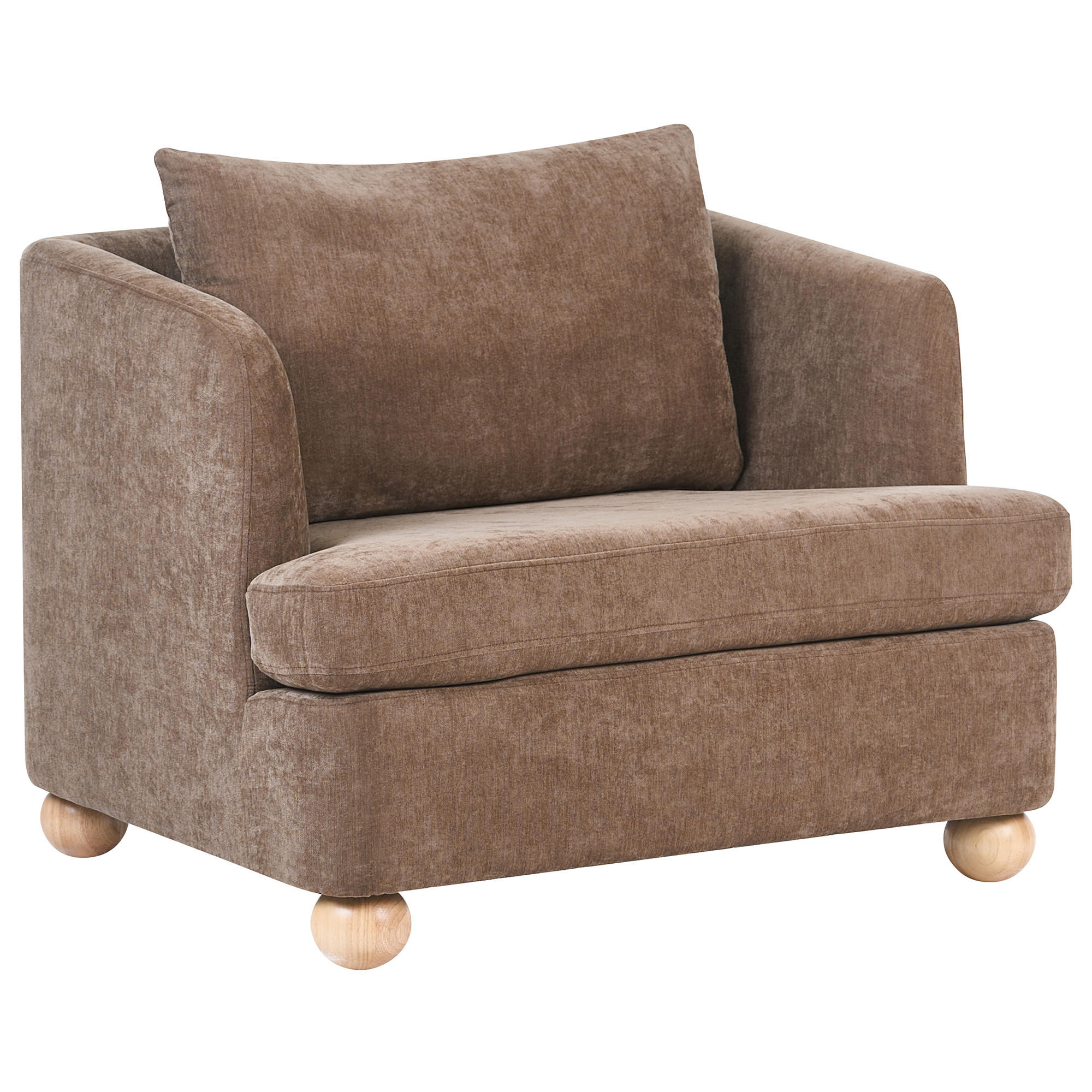 SESSEL Chenillegewebe Braun Rattvik - Hellbraun/Braun, Textil (98/86/82cm) - Beliani