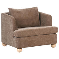 SESSEL Chenillegewebe Braun Rattvik - Hellbraun/Braun, Textil (98/86/82cm) - Beliani
