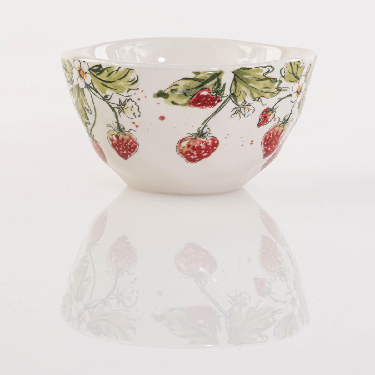SUPPENSCHÜSSEL Strawberry 540 ml - Rot/Weiß, Keramik (540cm) - Boltze Home