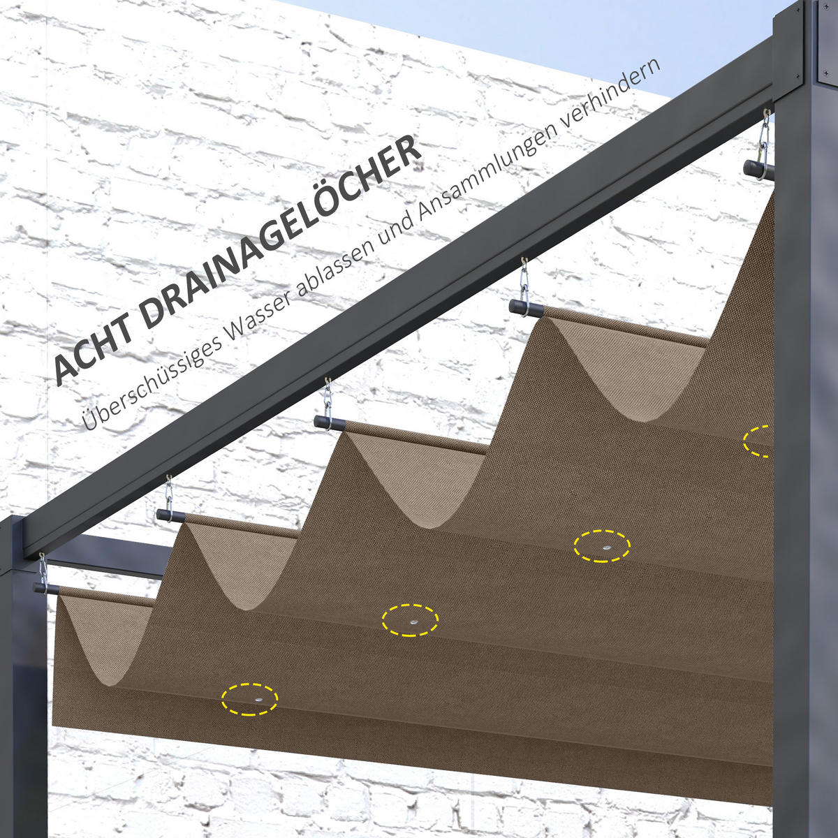 ERSATZDACH für 2,85 x 2 m Gartenpavillon, ausziehbar, einfache Montage, Polyester, Kaffee - Cappuccino, Textil (286/23/245cm)