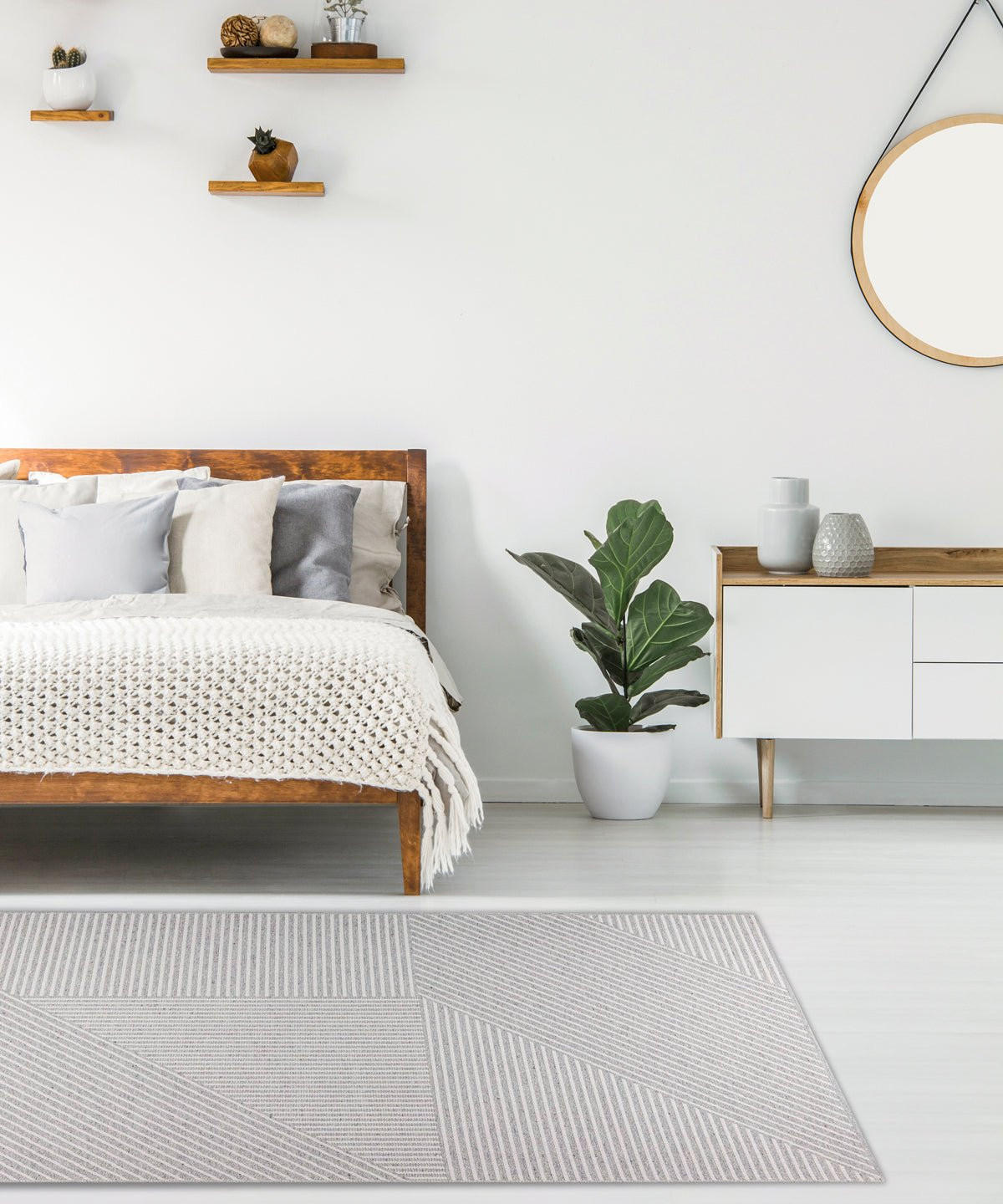 TEPPICH im Japandi-Stil grau - Grau, Textil (120/170cm) - AFK Living