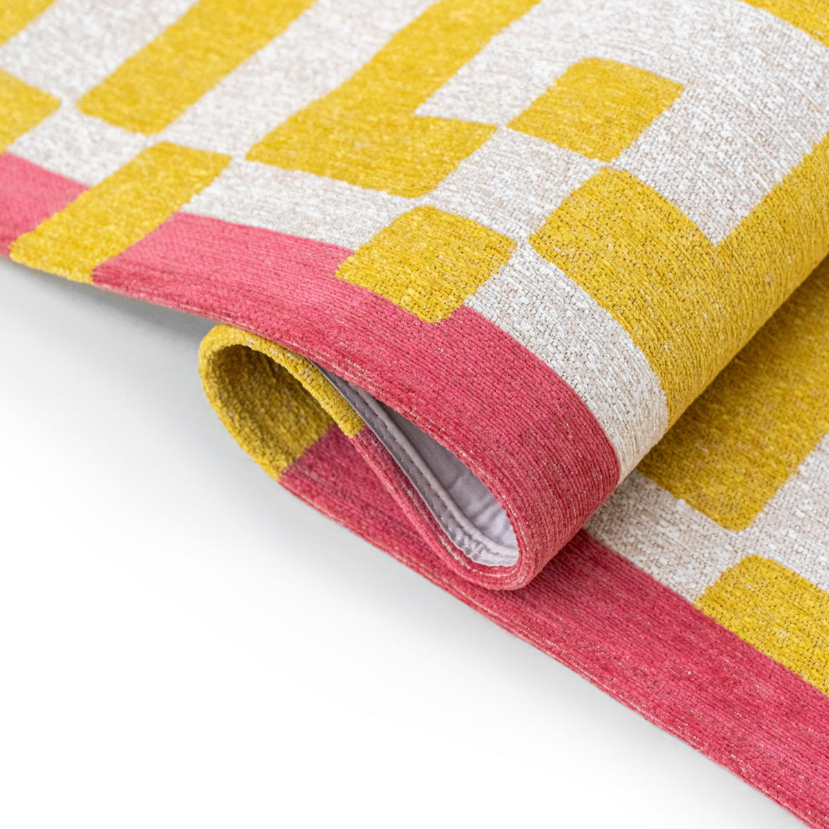 PREPROGA Chess Cupcake 170/240 cm - rumena, tekstil (170/240cm) - Louis De Poortere