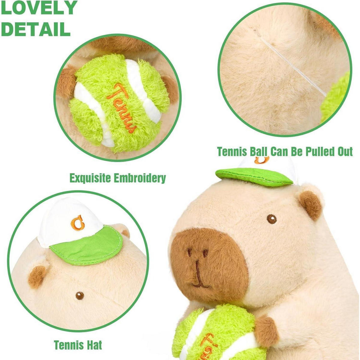 STOFFTIER Capybara mit Tennisball 25 cm - Braun, Textil (12/25cm)