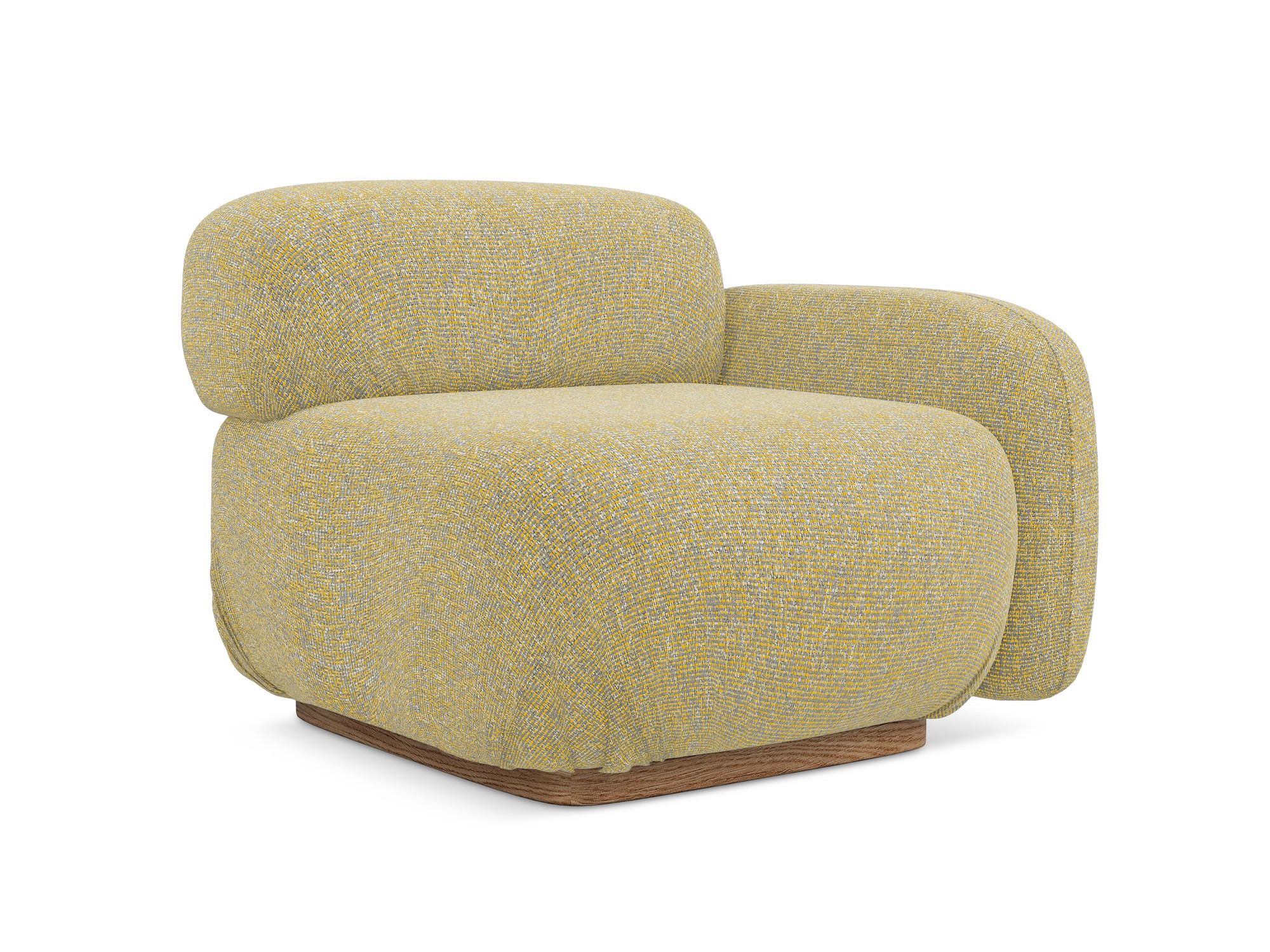 SOFAELEMENT Rechts Strukturstoff Stoff Gelb - Currygelb/Gelb, Holz/Textil (95/73/95cm) - Makamii
