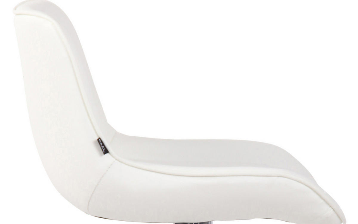 BARHOCKER 2er Set Lentos Kunstleder chrom weiß - Chromfarben/Weiß, Kunststoff/Metall (50/108/50cm) - TPFLiving
