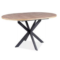 ESSTISCH Gaston Eiche Artisan / Schwarz 100-135 / 100 / 75cm - Schwarz/Eiche Artisan, Holz/Holzwerkstoff (100/100/75cm) - Feldmann-Wohnen