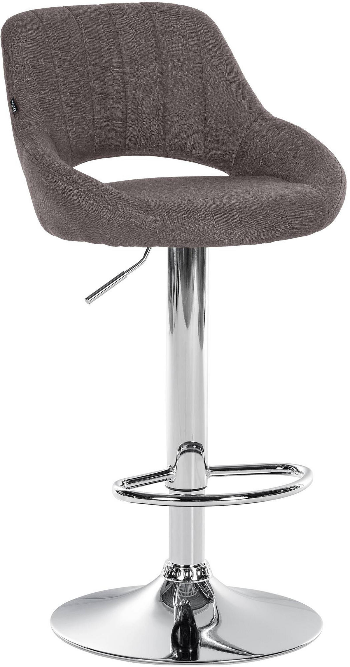 BARHOCKER Stoff Dunkelgrau - Chromfarben/Dunkelgrau, Textil/Metall (46.5/85/48cm) - CLP