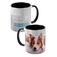 KAFFEEBECHER Hund Collie Erst klauen sie dein Herz Schwarz 320 ml - Schwarz, Keramik (0.32L) - United Labels