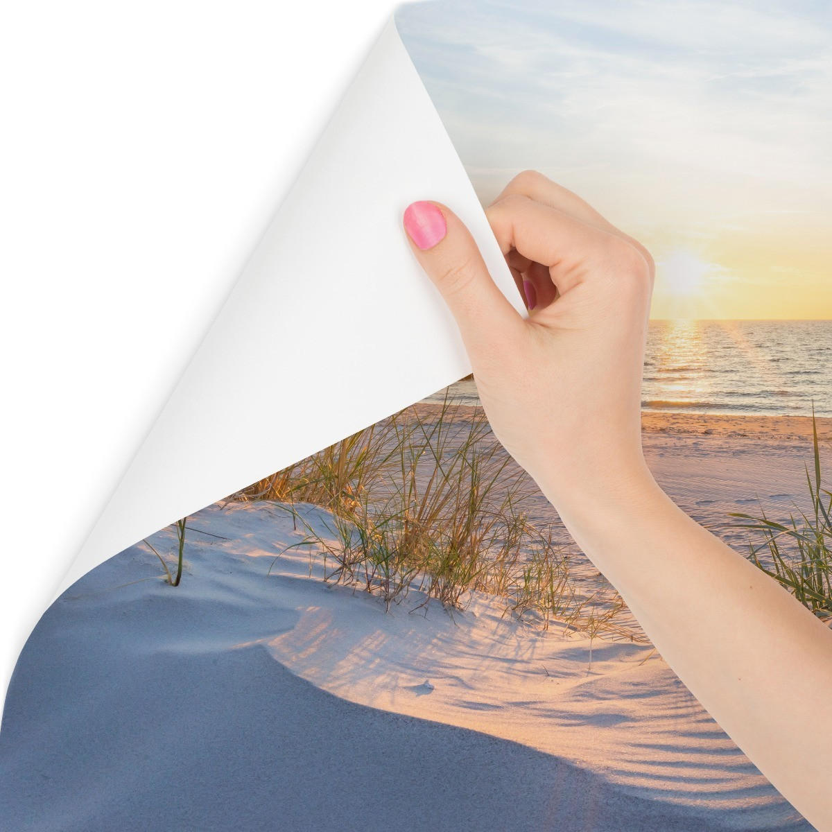 FOTOTAPETE Strand Meer Sonnenuntergang Landschaft 3D 360x240cm - Blau/Beige, Papier (360/240cm) - Muralo