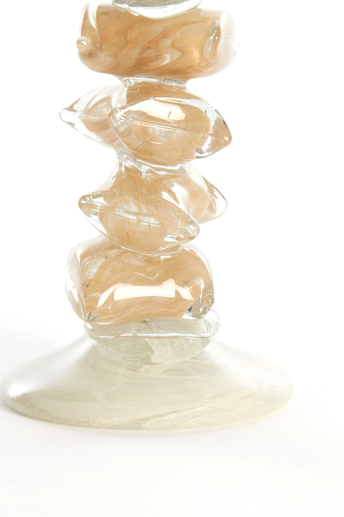 KERZENSTÄNDER Estina - Braun - 11.5/11.5/23 cm - Beige, Glas (11.5/23/11.5cm) - Light & Living
