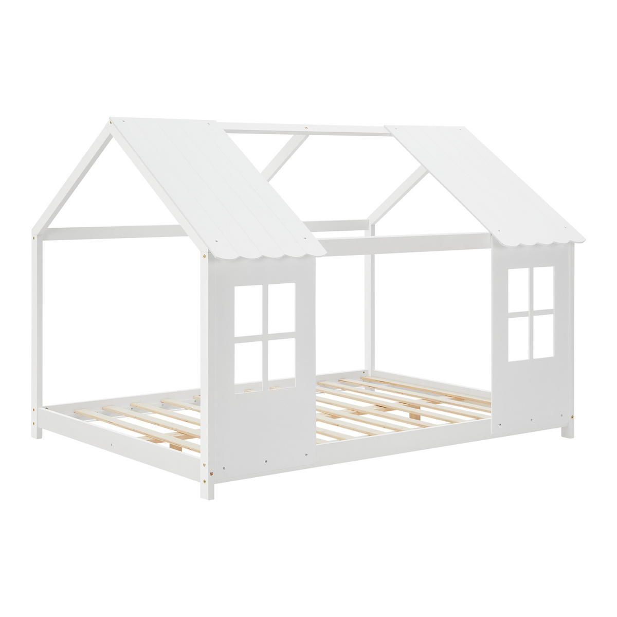 HAUSBETT Tostedt - Weiß, Holz (120/200cm) - [en.casa]