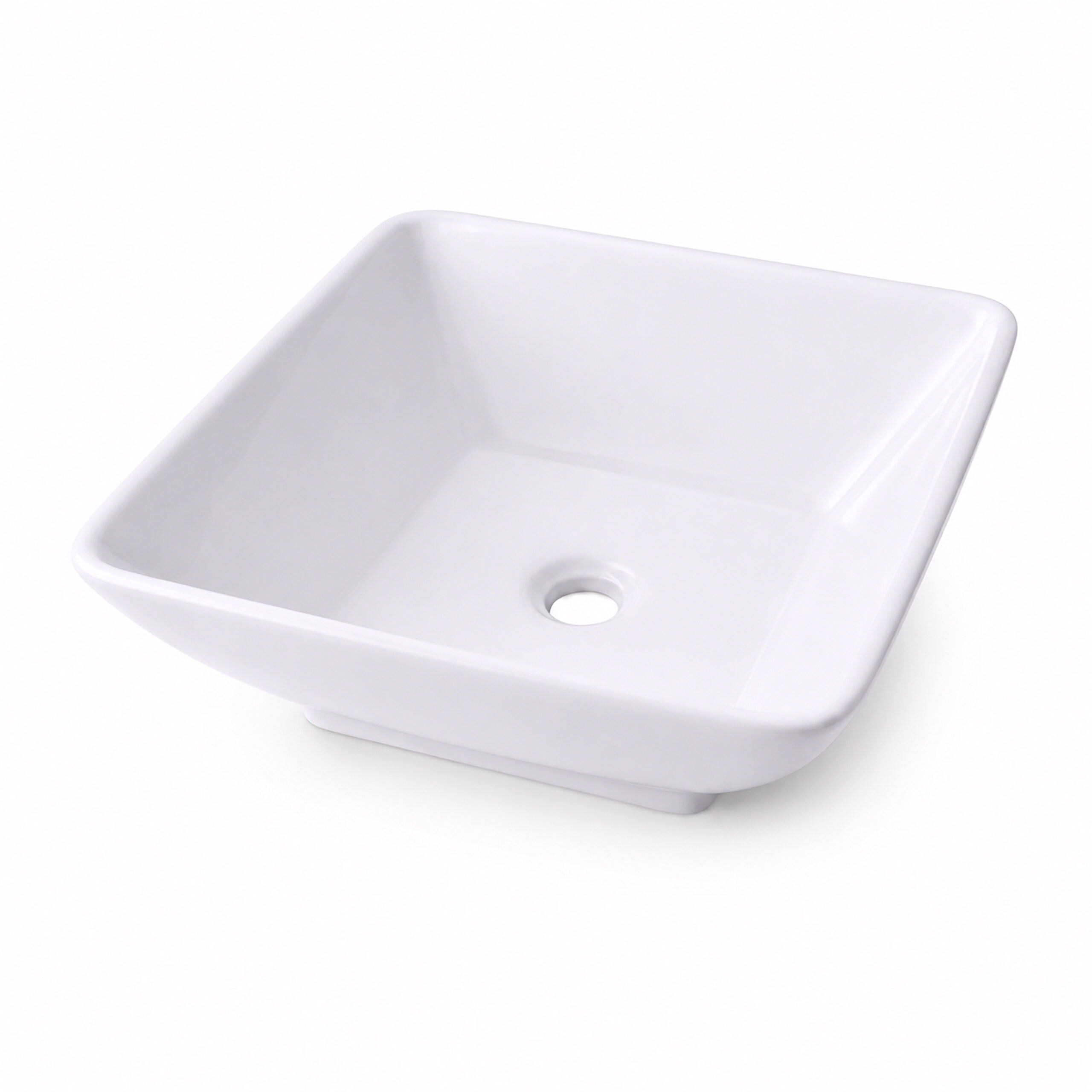 UMIVAONIK Bijeli keramika bez otvora za slavinu - bijela, keramika (41.5/13/41.5cm) - Relaxdays