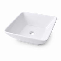 UMYVADLO Bílé keramika bez otvoru pro baterii - bílá, keramika (41.5/13/41.5cm) - Relaxdays