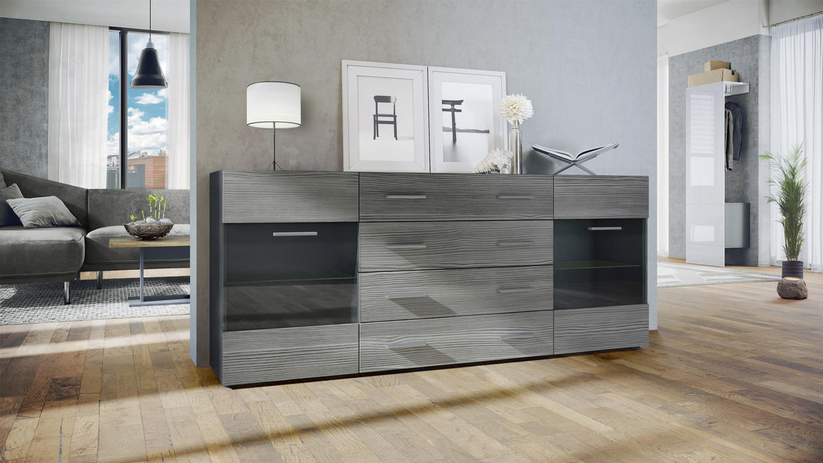 SIDEBOARD Carlos Avola-Anthrazit - Anthrazit, Holzwerkstoff (166/72/35cm) - Vladon