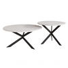 COUCHTISCH rund auf MDF, Weiß - Schwarz/Weiß, Holzwerkstoff (75/75/36cm) - Idohome