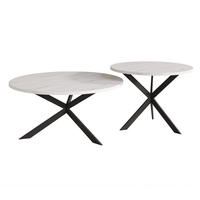 COUCHTISCH rund auf MDF, Weiß - Schwarz/Weiß, Holzwerkstoff (75/75/36cm) - Idohome