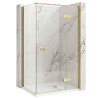 DUSCHKABINE Rea Atlas 80x90 Brush Gold rechte - Goldfarben, Glas (80/90/200cm) - REA