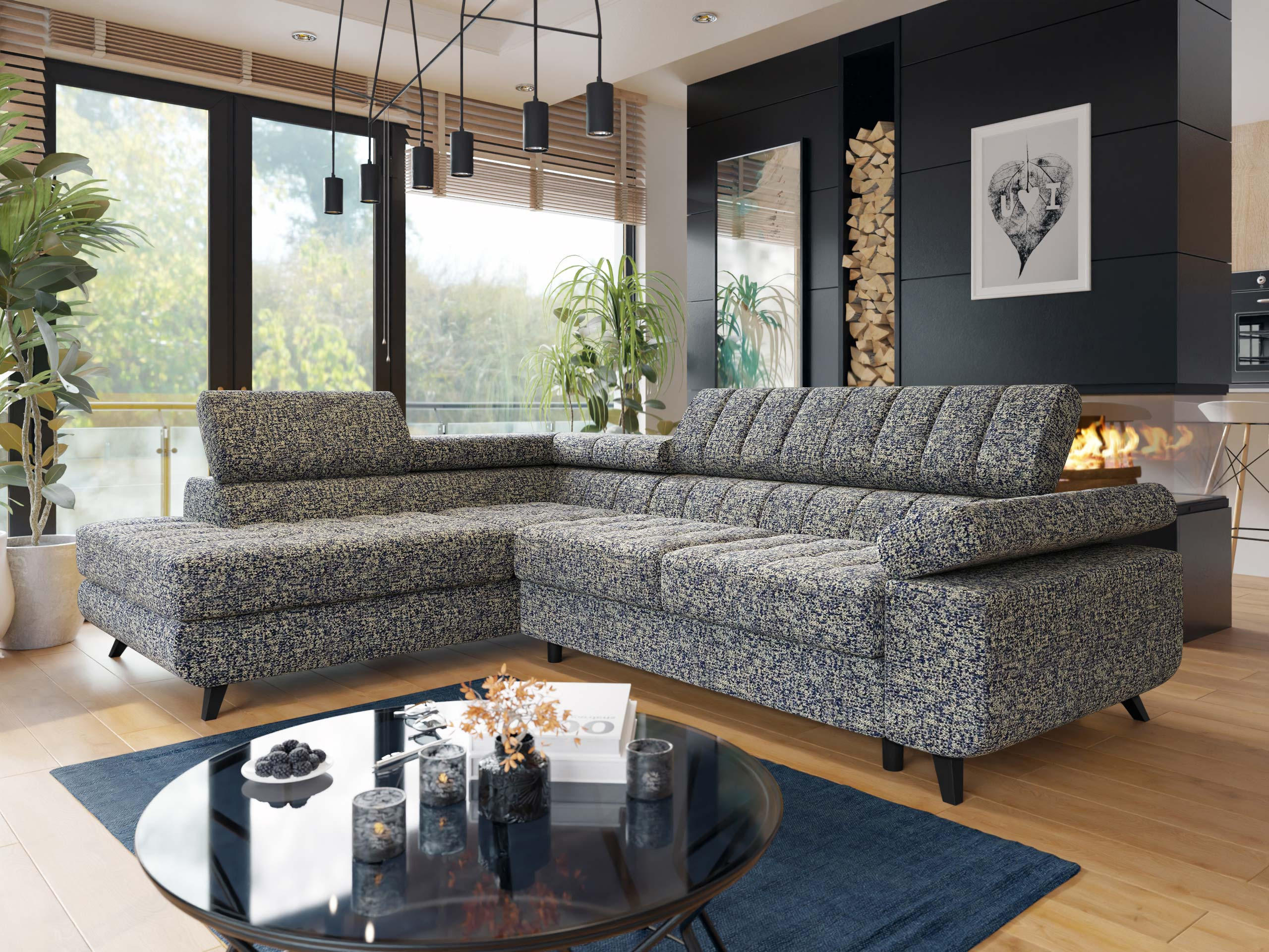 ECKSOFA Nord Premium, Seite: Links - Anthrazit/Grau, Holz/Textil (264/203cm) - MIRJAN24