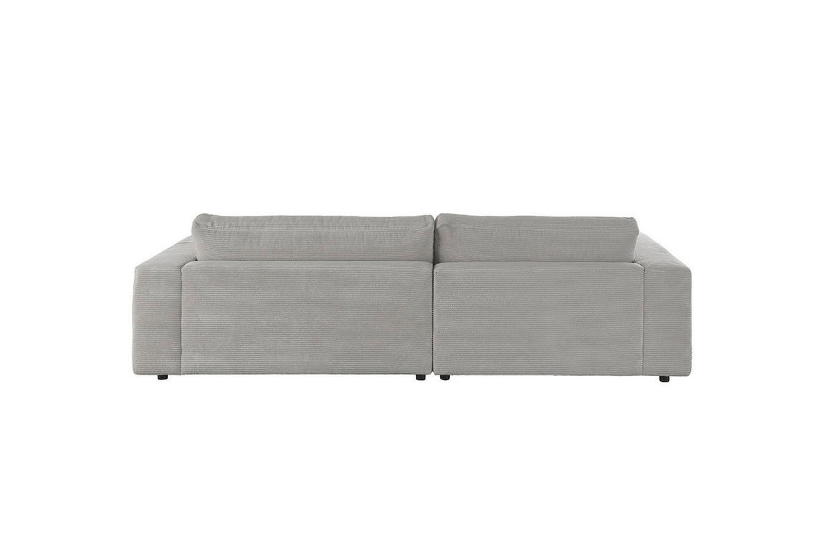 ECKSOFA MADELINE Steingrau Cord - Schwarz/Grau, Kunststoff/Textil (270/190cm) - KAWOLA