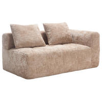 2-SITZER 158/90/60 cm Khaki aus Chenille mit Seitentaschen - Sandfarben, Textil (90/60/158cm) - OKMYHOME