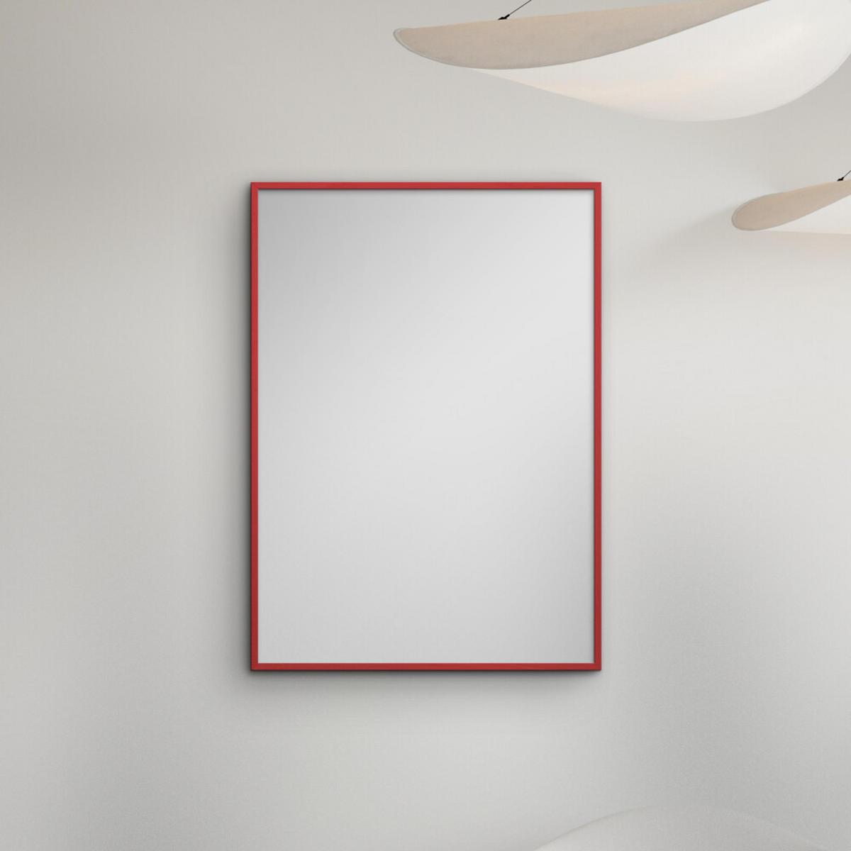 SPIEGEL - Rotes Holz - Rot, Holz/Papier (50/70/2cm) - Poster&Frame