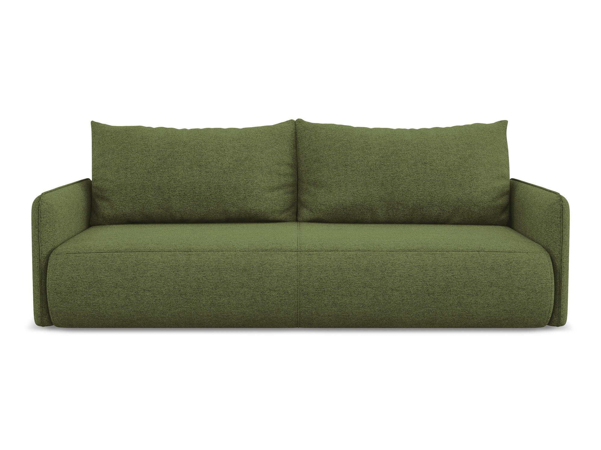 3-SITZER SOFA mit Schlaffunktion Chenille Stoff Grün - Dunkelgrün/Schwarz, Kunststoff/Textil (216/86/105cm) - Makamii