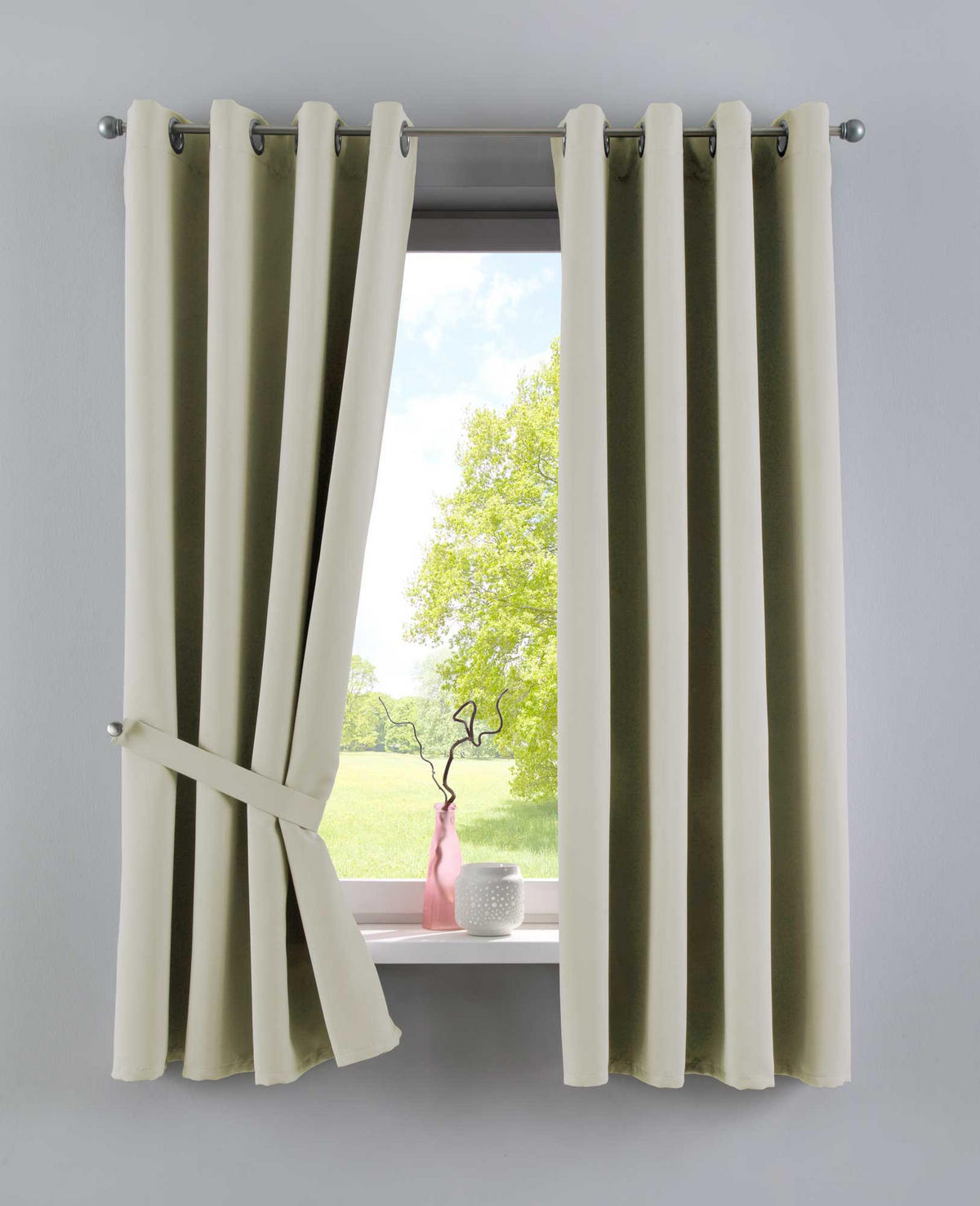 VORHANG »NEW YORK« HxB 245x140 cm Beige - Beige, Textil (140/245cm) - Gardinenbox