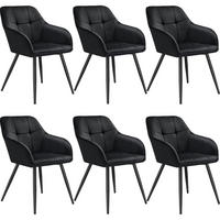 ESSZIMMERSTUHL 6er Set Marilyn 58 x 62 x 82 cm schwarz/schwarz - Schwarz, Kunststoff (58/82/62cm) - tectake