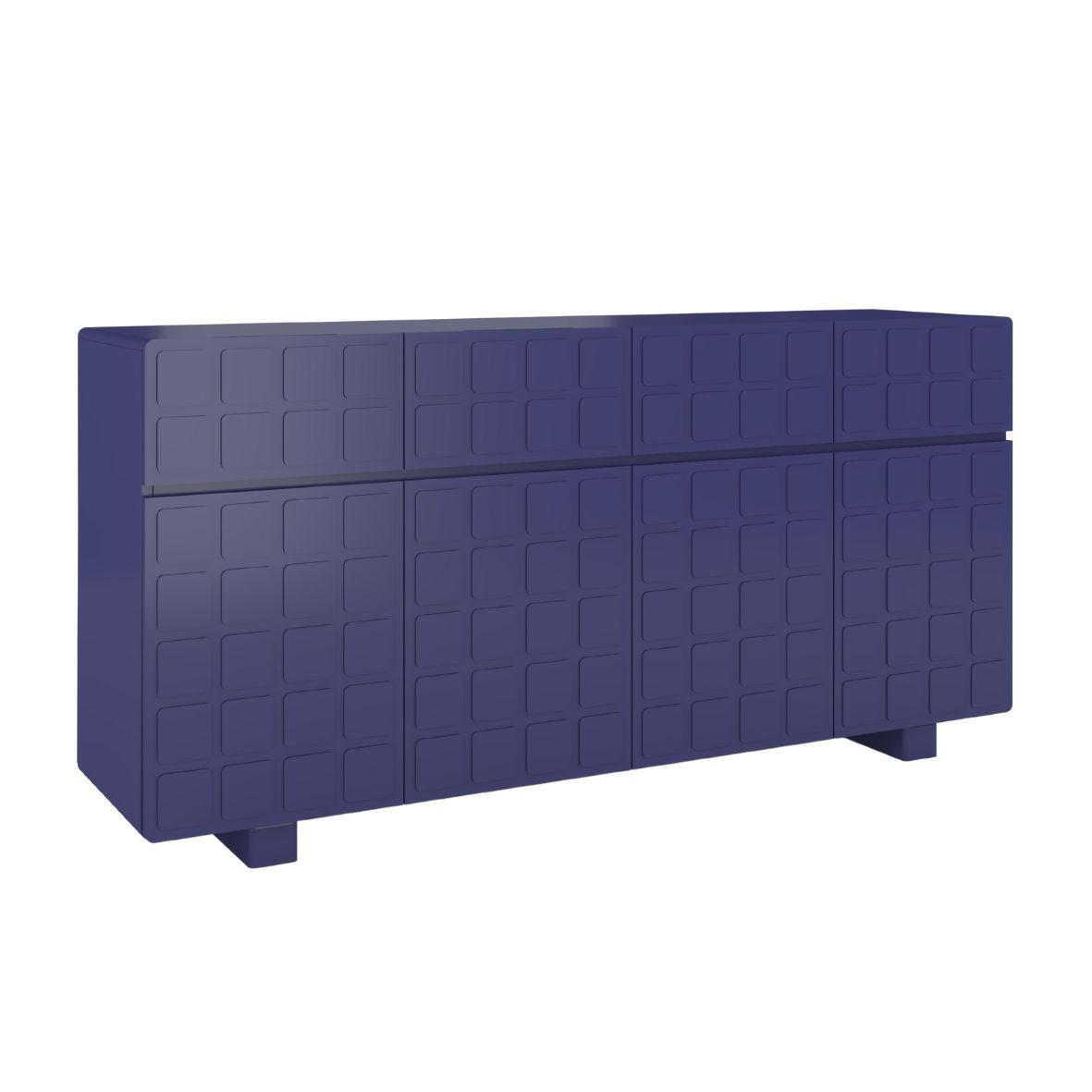 SIDEBOARD Cubo Long, Geometrische 3D Fronten, 169 cm, Marineblau - Dunkelblau, Holz/Holzwerkstoff (168.9/83.8/41.8cm) - Skandica