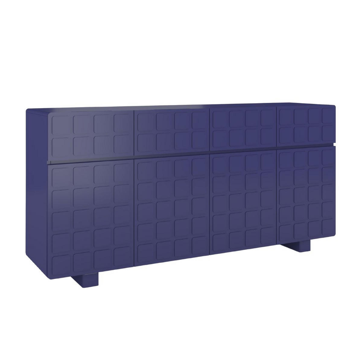 SIDEBOARD Cubo Long, Geometrische 3D Fronten, 169 cm, Marineblau - Dunkelblau, Holz/Holzwerkstoff (168.9/83.8/41.8cm) - Skandica