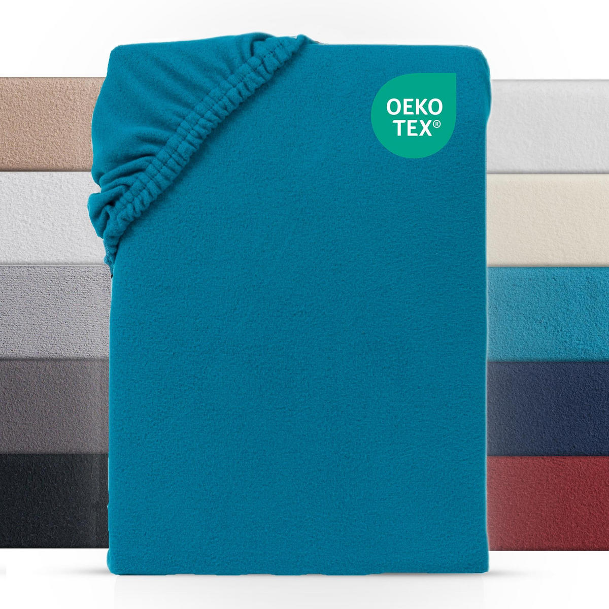 BOXSPRING-SPANNBETTLAKEN 180-200x200-220 cm, Warmes Winter Teddy Fleece Bettlaken Petrol - Petrol, Textil (200/220cm) - Carpe Sonno